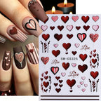 Nail Art Stickers Floral & Heart Peel-And-Stick Long-Lasting