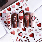 Nail Art Stickers Floral & Heart Peel-And-Stick Long-Lasting