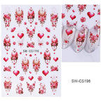 Nail Art Stickers Floral & Heart Peel-And-Stick Long-Lasting