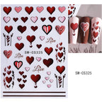 Nail Art Stickers Floral & Heart Peel-And-Stick Long-Lasting