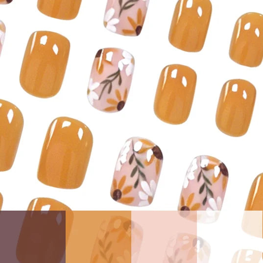 Nail Art Stickers Floral Long-Lasting Set of 24