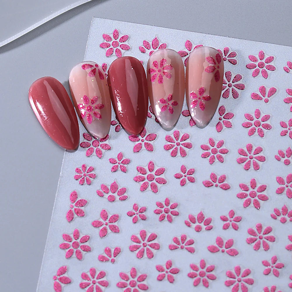 Nail Art Stickers Floral Peel-And-Stick Long-Lasting