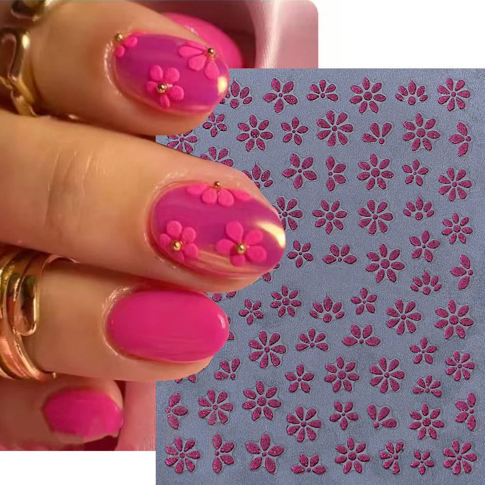 Nail Art Stickers Floral Peel-And-Stick Long-Lasting
