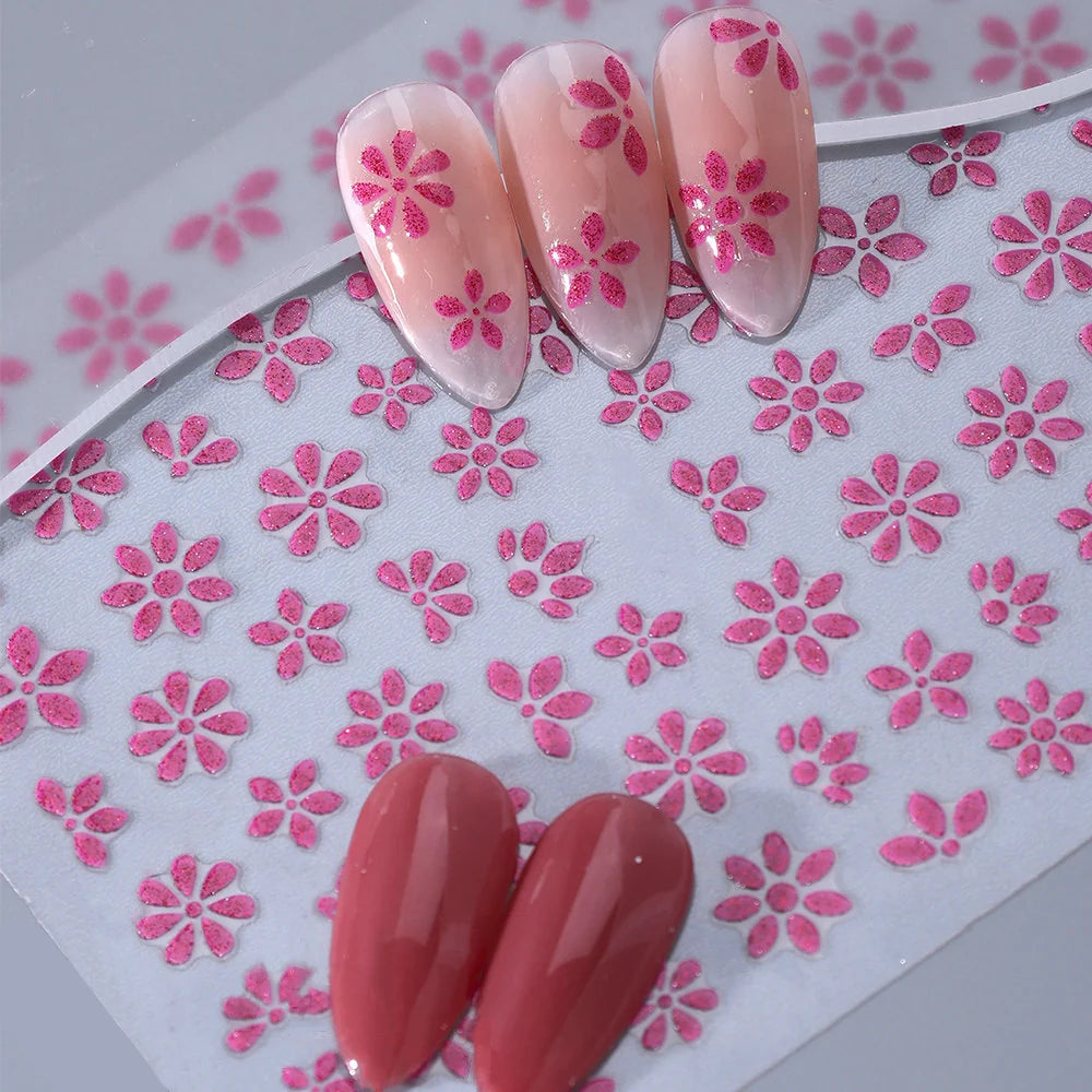 Nail Art Stickers Floral Peel-And-Stick Long-Lasting