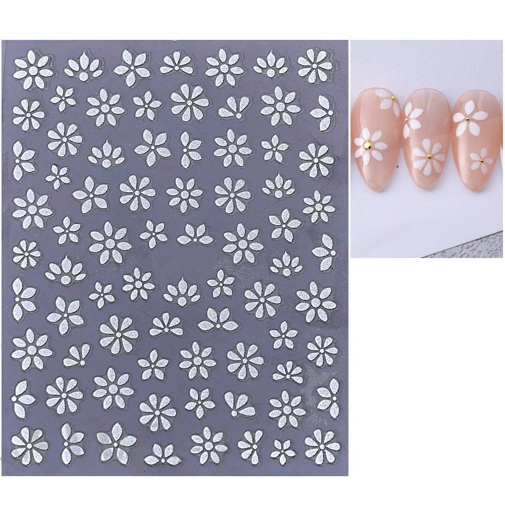 Nail Art Stickers Floral Peel-And-Stick Long-Lasting