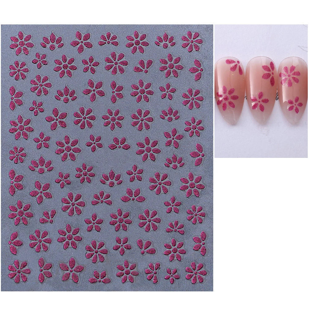Nail Art Stickers Floral Peel-And-Stick Long-Lasting
