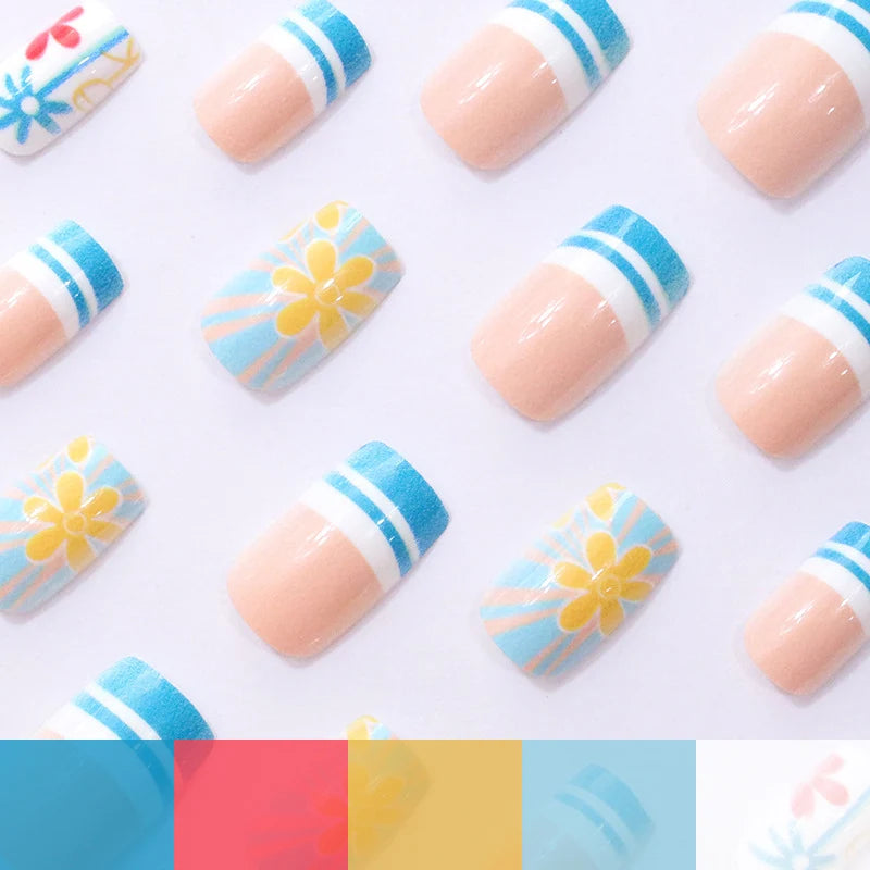 Nail Art Stickers Floral Peel-And-Stick Set of 24
