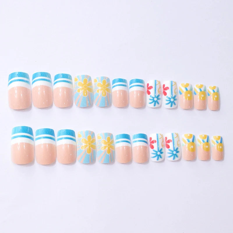 Nail Art Stickers Floral Peel-And-Stick Set of 24