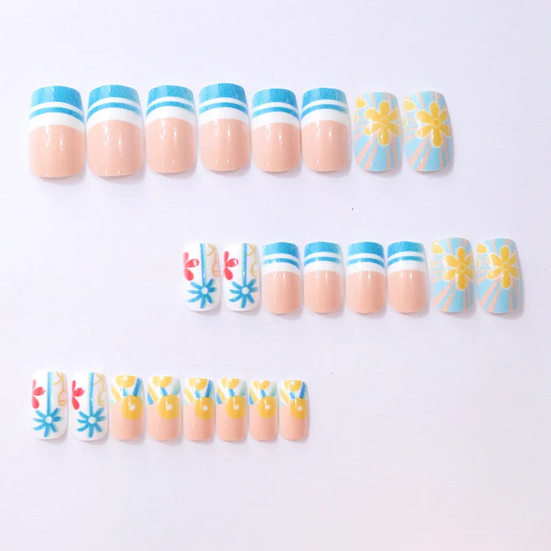 Nail Art Stickers Floral Peel-And-Stick Set of 24