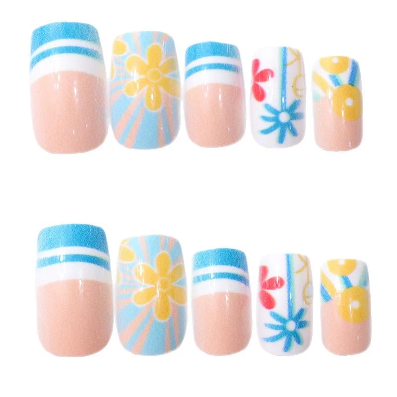 Nail Art Stickers Floral Peel-And-Stick Set of 24