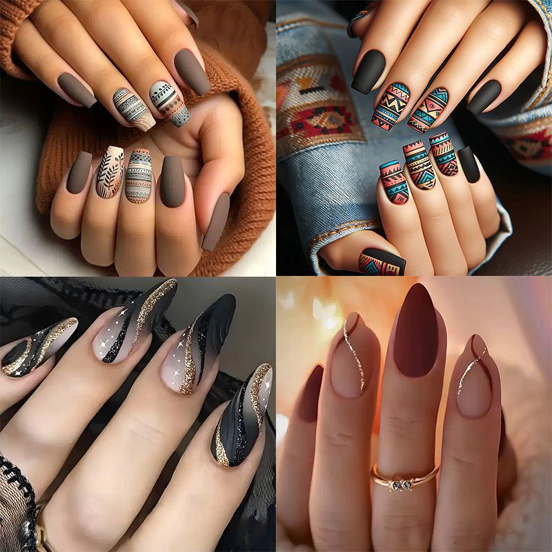 Nail Art Stickers Geometric Chip-Resistant Gelatin & Rolled Strips