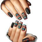 Nail Art Stickers Geometric Chip-Resistant Gelatin & Rolled Strips