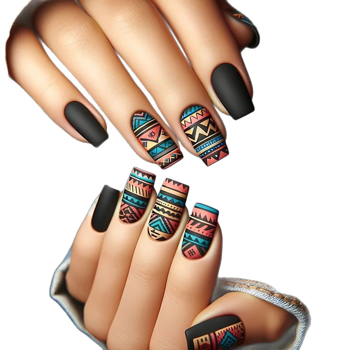 Nail Art Stickers Geometric Chip-Resistant Gelatin & Rolled Strips