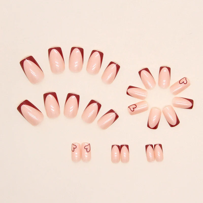 Nail Art Stickers Heart Border Coffin Design Easy Application