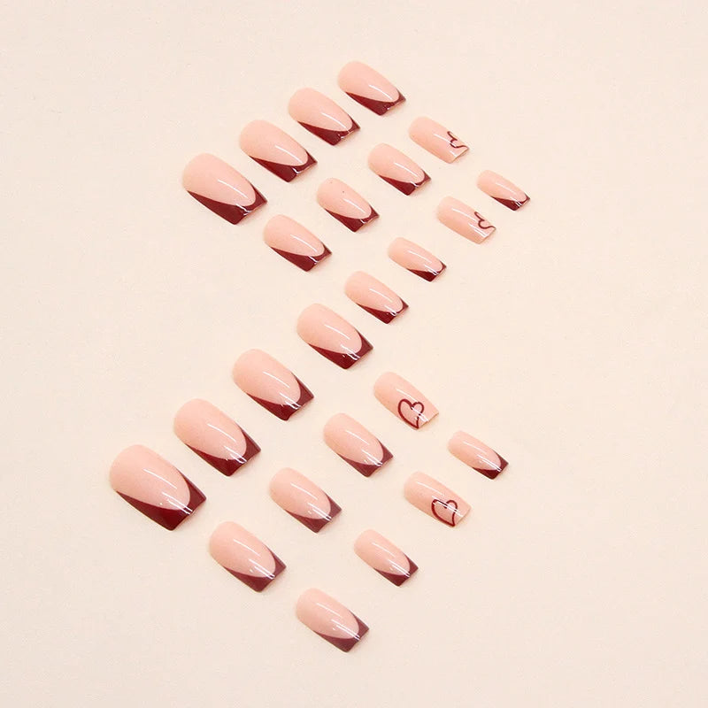 Nail Art Stickers Heart Border Coffin Design Easy Application