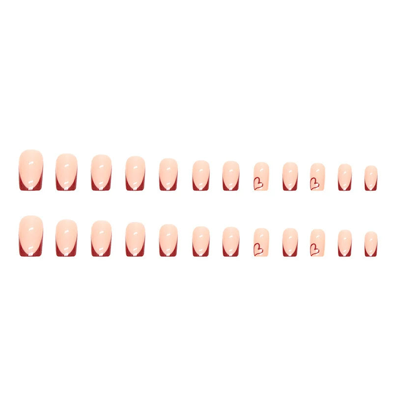 Nail Art Stickers Heart Border Coffin Design Easy Application
