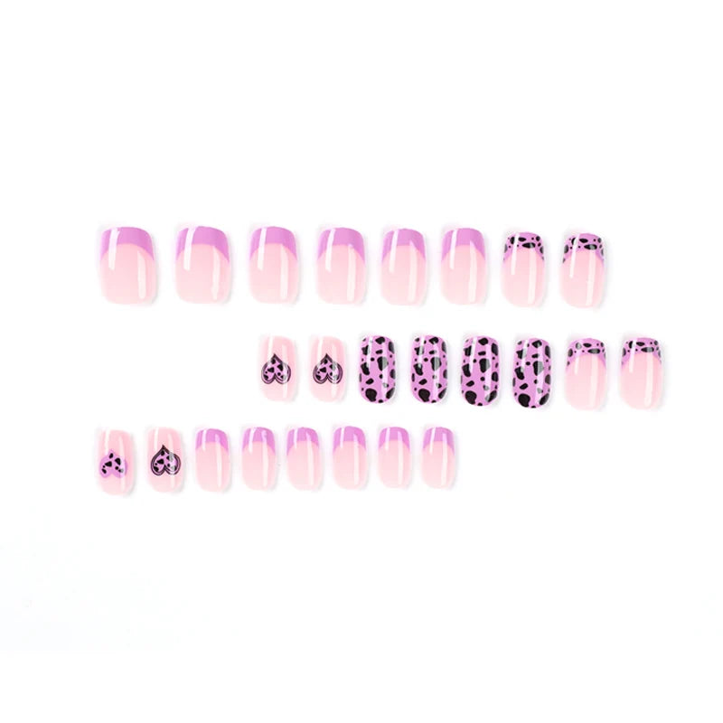 Nail Art Stickers Self-Adhesive Hearts & Leopard Print