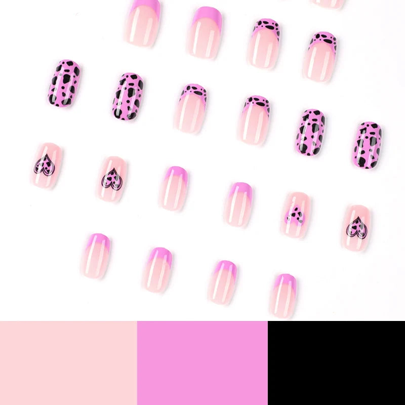 Nail Art Stickers Self-Adhesive Hearts & Leopard Print