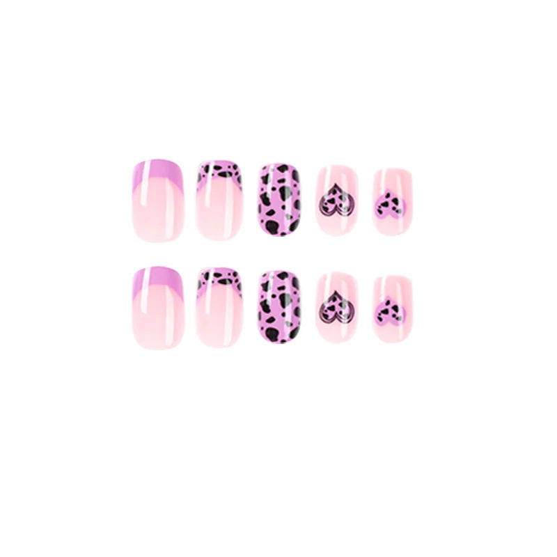 Nail Art Stickers Self-Adhesive Hearts & Leopard Print