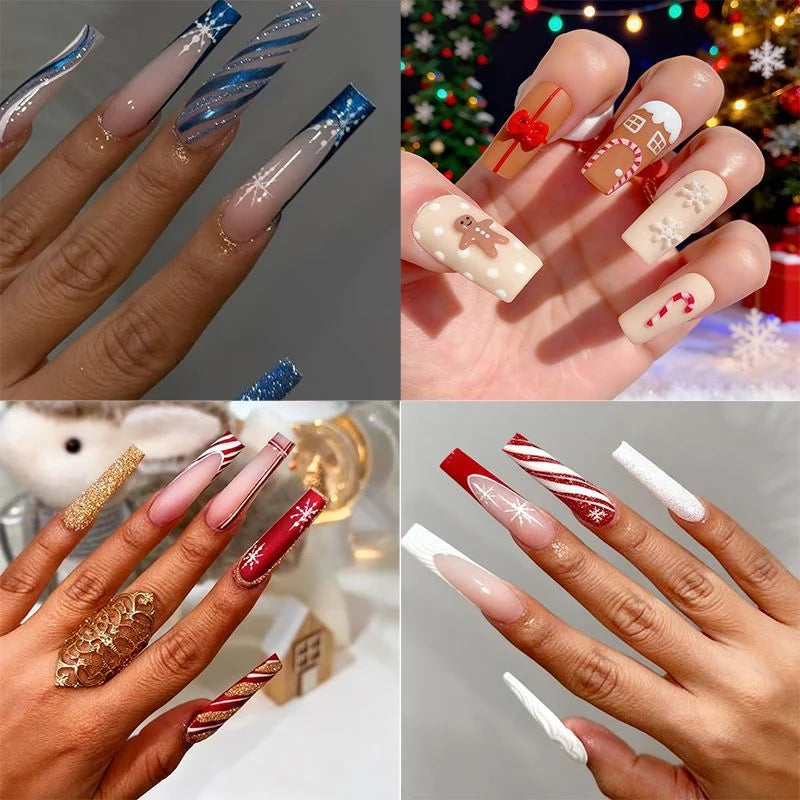 Nail Art Strips Holiday Snowflake & Ornament Easy-Apply