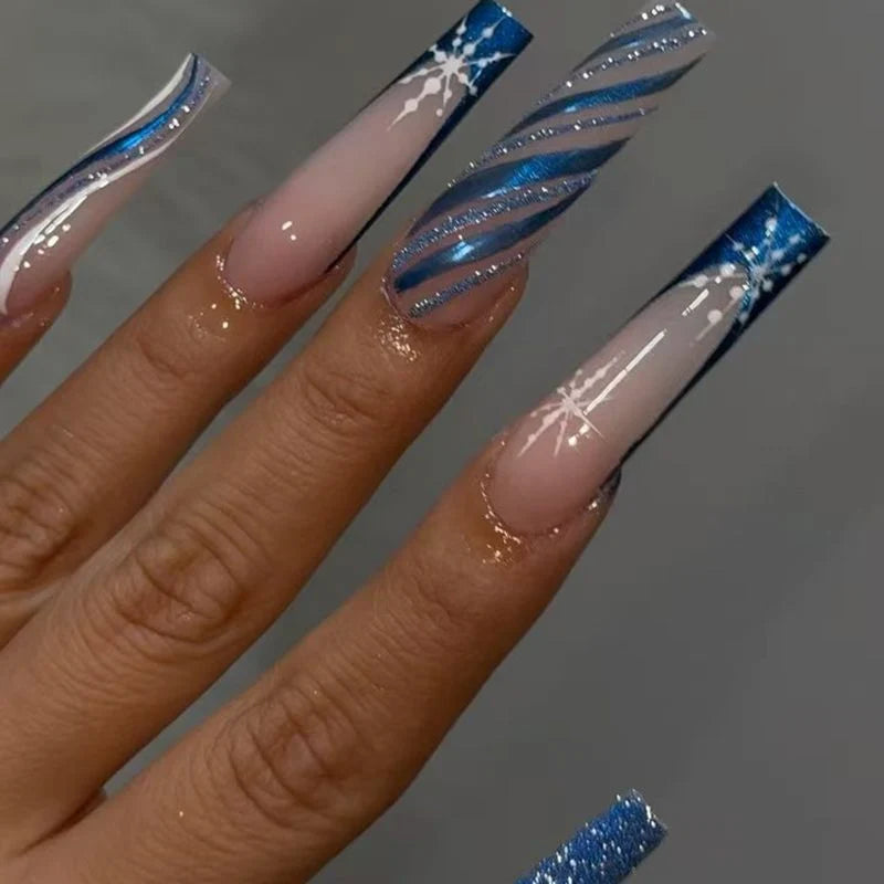 Nail Art Strips Holiday Snowflake & Ornament Easy-Apply