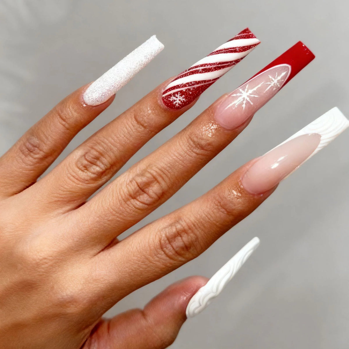 Nail Art Strips Holiday Snowflake & Ornament Easy-Apply