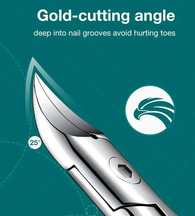 Nail Clipper 25° Curved Surgical Steel Protective Cap