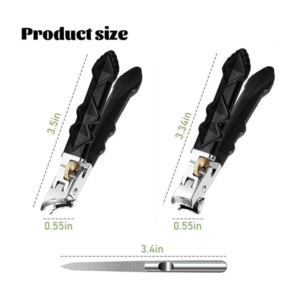 Nail Clipper Set Angled Heads & Textured Grip Includes File