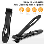 Nail Clippers Wide Jaw Stainless Steel Ergonomic Handle