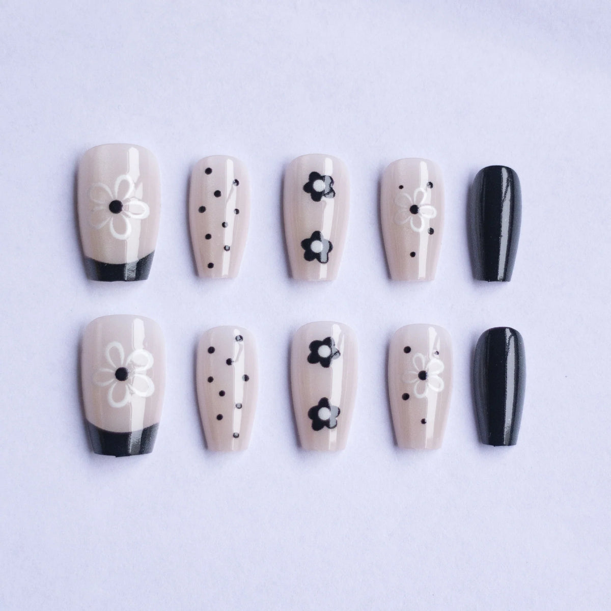Nail Decal Set Floral Peel-And-Stick Long-Lasting