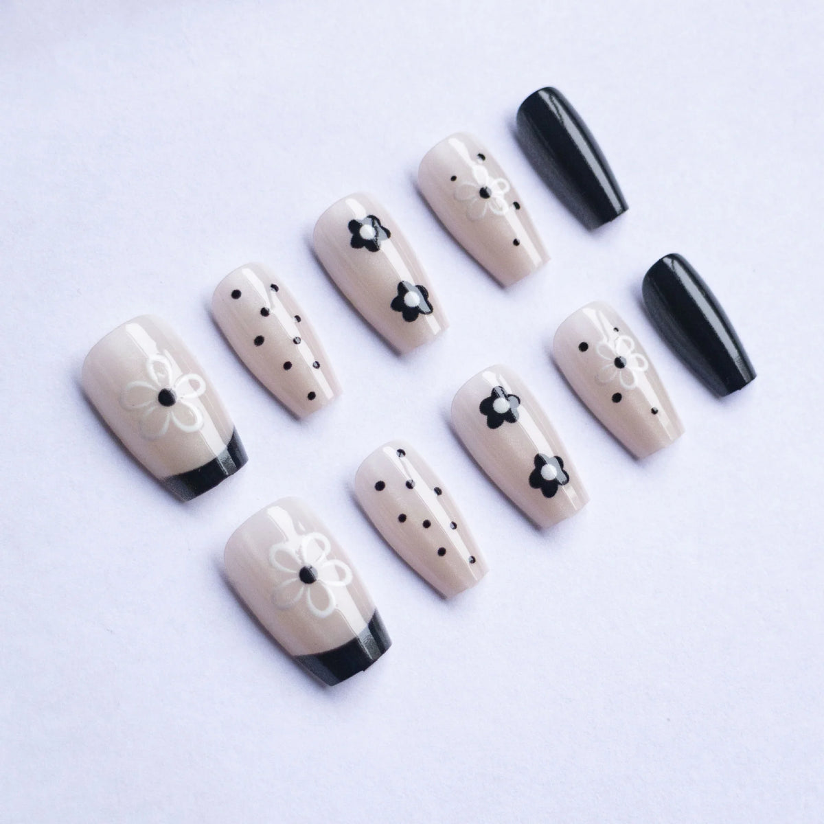 Nail Decal Set Floral Peel-And-Stick Long-Lasting