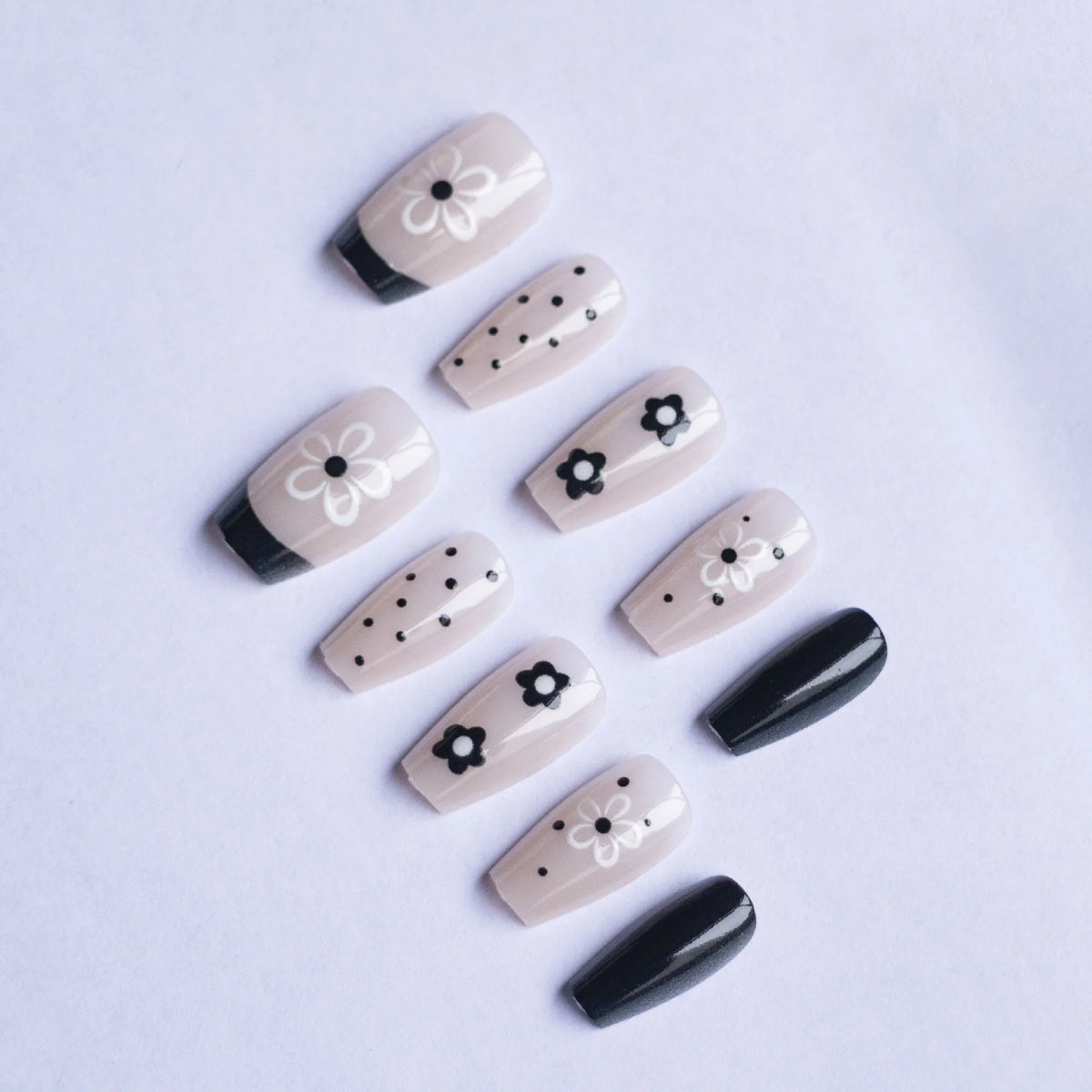 Nail Decal Set Floral Peel-And-Stick Long-Lasting
