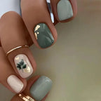 Nail Decals Botanical Design & Gold Leaf Easy Application