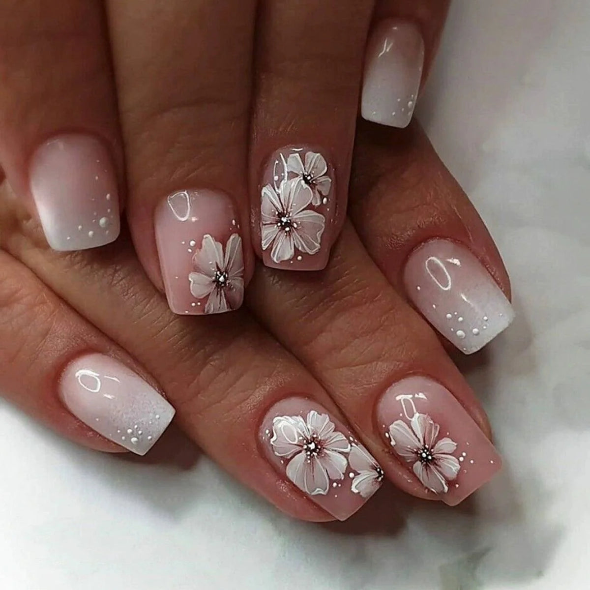 Nail Decals Botanical Design & Gold Leaf Easy Application