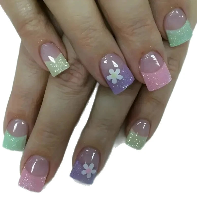 Nail Decals Botanical Design & Gold Leaf Easy Application