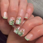 Nail Decals Botanical Design & Gold Leaf Easy Application