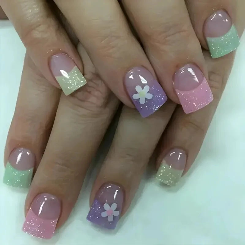 Nail Decals Botanical Design & Gold Leaf Easy Application