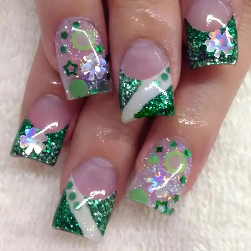 Nail Decals Botanical Design & Gold Leaf Easy Application