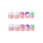 Nail Decals Pastel Glitter Floral Easy-Apply & Long-Lasting