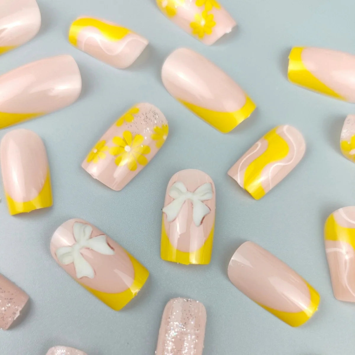 Nail Enhancements Acrylic Floral & Glitter Lightweight