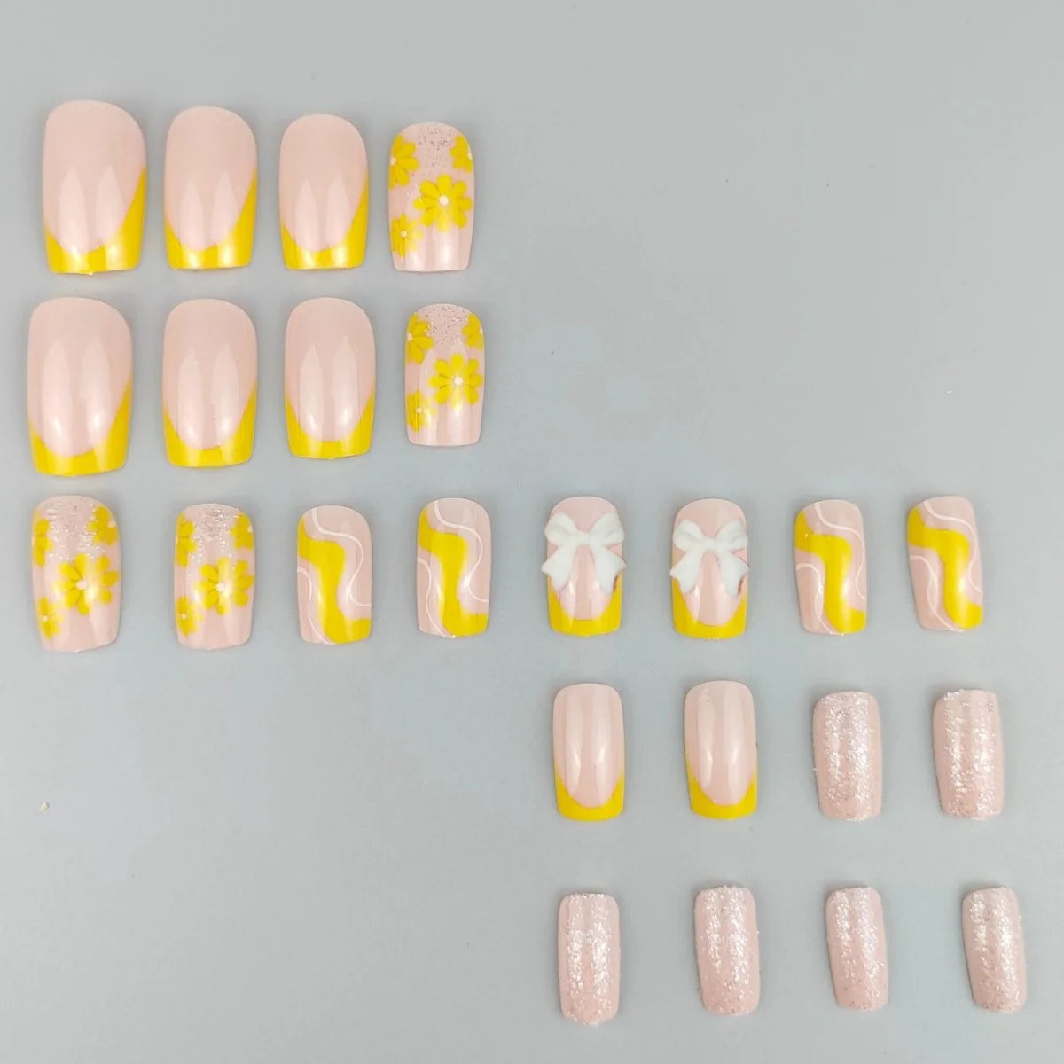 Nail Enhancements Acrylic Floral & Glitter Lightweight