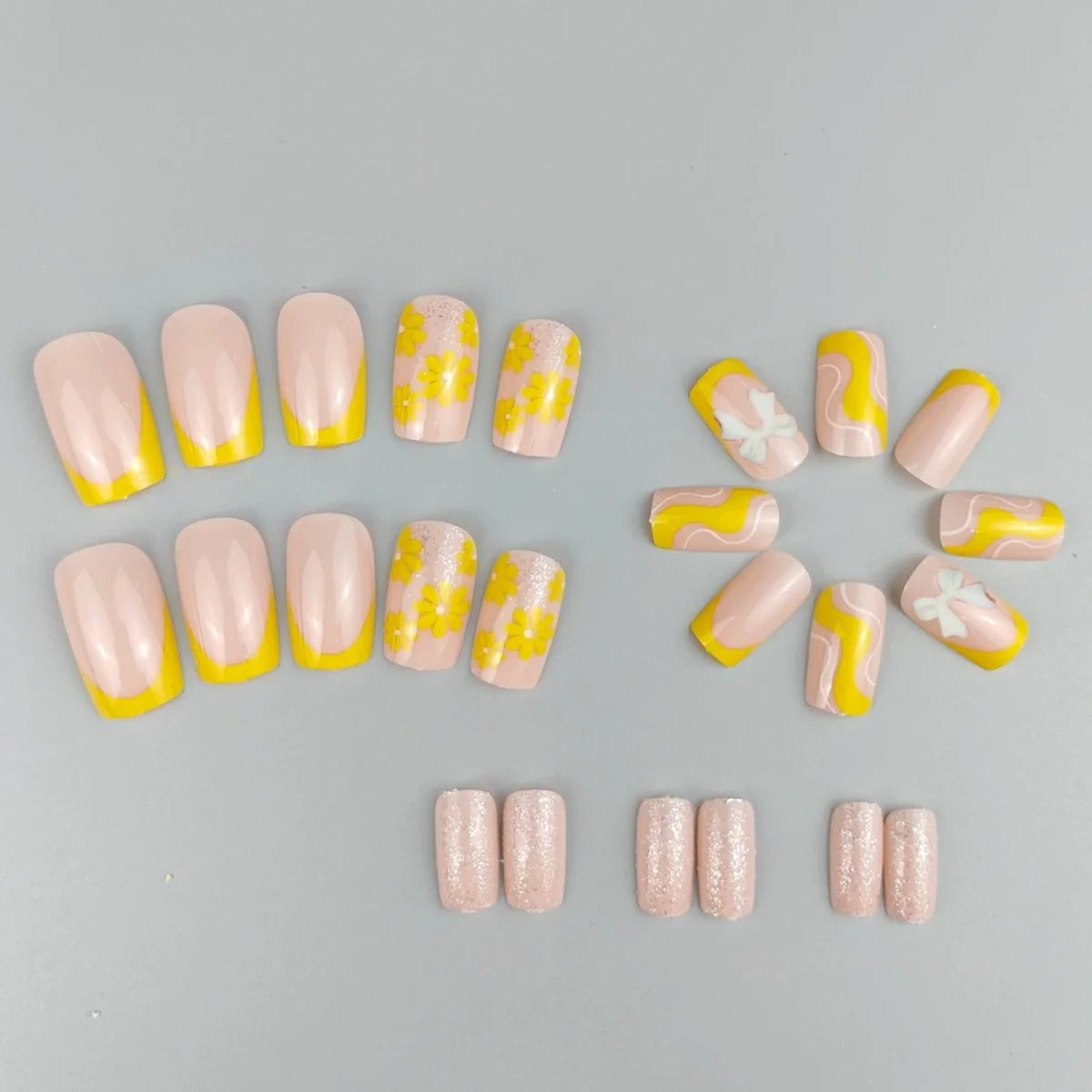 Nail Enhancements Acrylic Floral & Glitter Lightweight