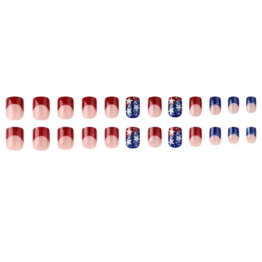 Nail Enhancements Acrylic Patriotic Design Set Of 24