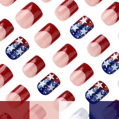 Nail Enhancements Acrylic Patriotic Design Set Of 24