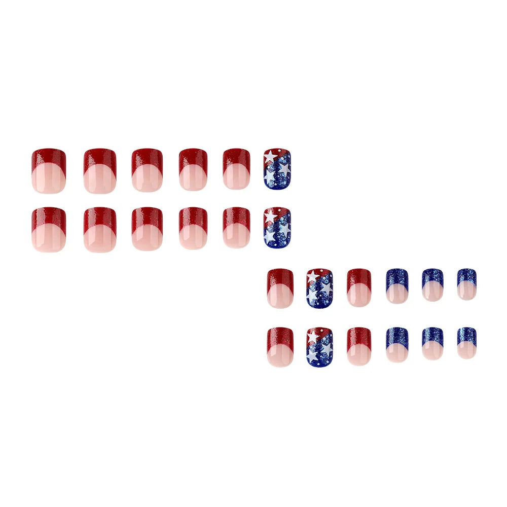 Nail Enhancements Acrylic Patriotic Design Set Of 24