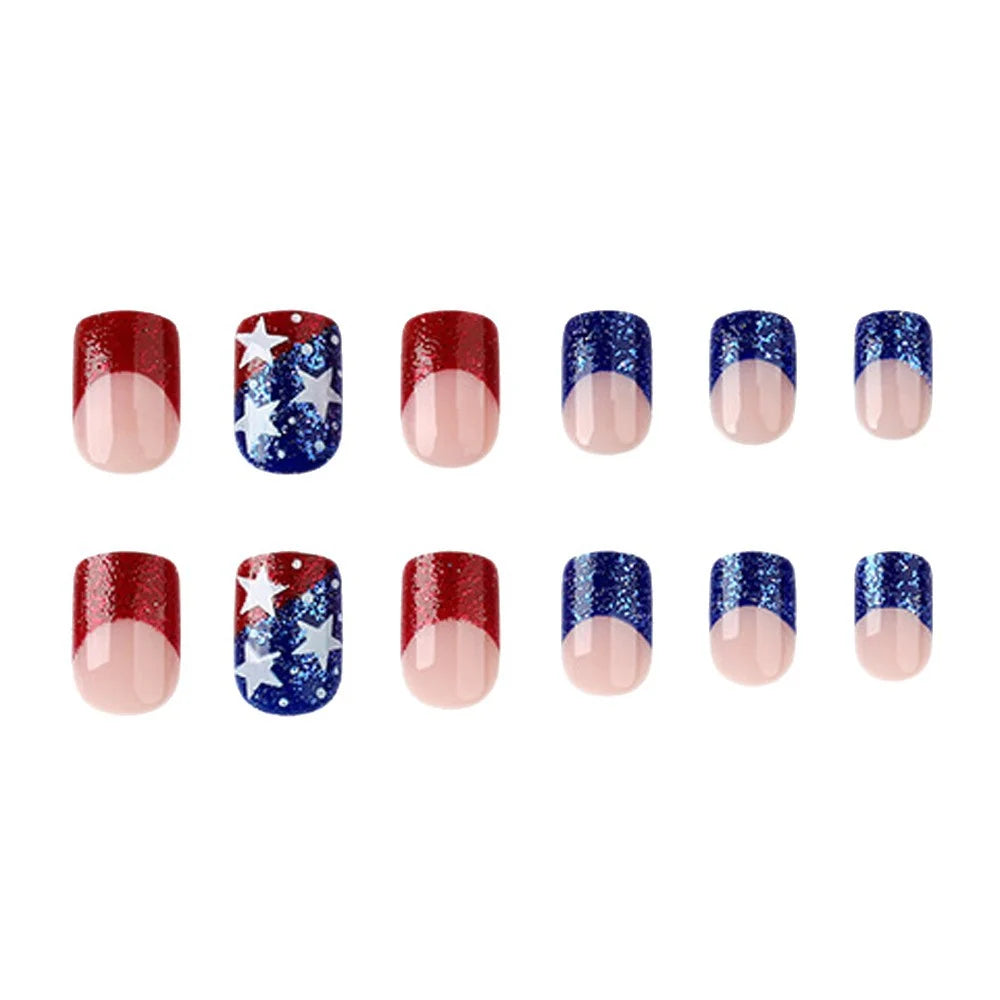 Nail Enhancements Acrylic Patriotic Design Set Of 24