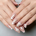 Nail Enhancements Elegant Floral French Tip Set of 24
