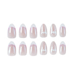 Nail Enhancements Elegant Floral French Tip Set of 24