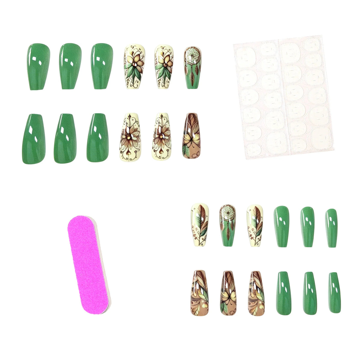 Nail Enhancements Floral & Butterfly Set of 24