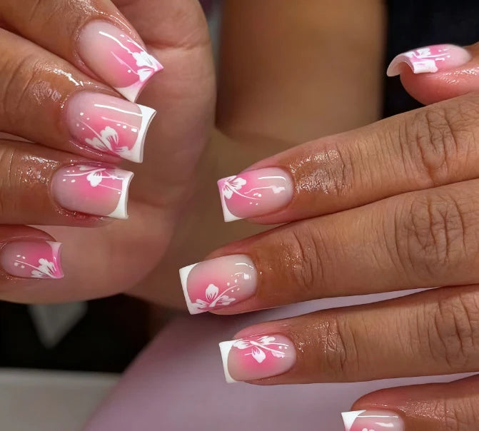 Nail Enhancements Floral Design Easy Application